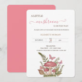 Waterverf Paddenstoelen Vlinders Baby shower Kaart (Voorkant / Achterkant)