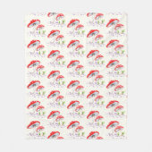 Waterverf paddenstoelpatroon fleece deken (Voorkant)