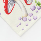 Waterverf paddenstoelpatroon fleece deken (Hoek)