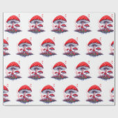 Waterverf paddenstoelpatroon ompakken papier (Vlak)