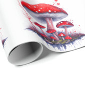 Waterverf paddenstoelpatroon ompakken papier (Rol Hoek)