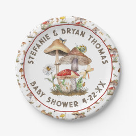Waterverf Paddestoel Baby shower Borden | grillig Papieren Bordje