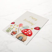 Waterverf Paddestoel en Aardbeien Schattigee Parti Folie Uitnodiging (Gedraaid)