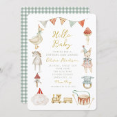 Waterverf Paddestoel en Baby shower Whimsical Kaart