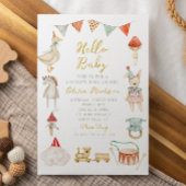 Waterverf Paddestoel en Baby shower Whimsical Kaart