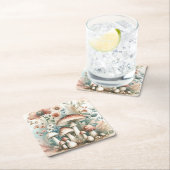 Waterverf  Paddestoelen en bloemen bruiloft Kartonnen Onderzetters (Insitu)