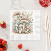 Waterverf  Paddestoelen en bloemen bruiloft Servet (Insitu)