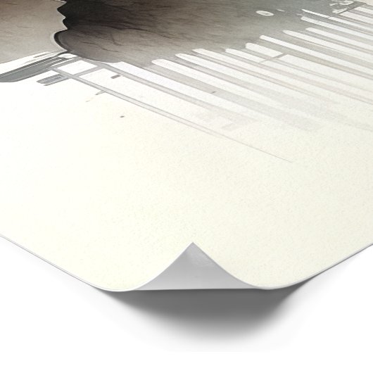 Waterverf Pagode Kunst Poster (Hoek)