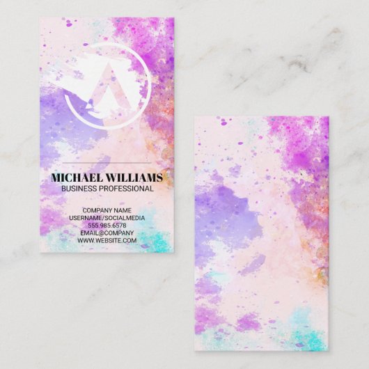 Waterverf Paint achtergrond | creatief kunstenaar Visitekaartje (Voorkant / Achterkant)
