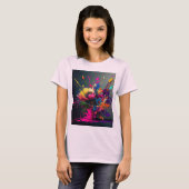 Waterverf Paint Design Meisje T-shirt (Voorkant volledig)