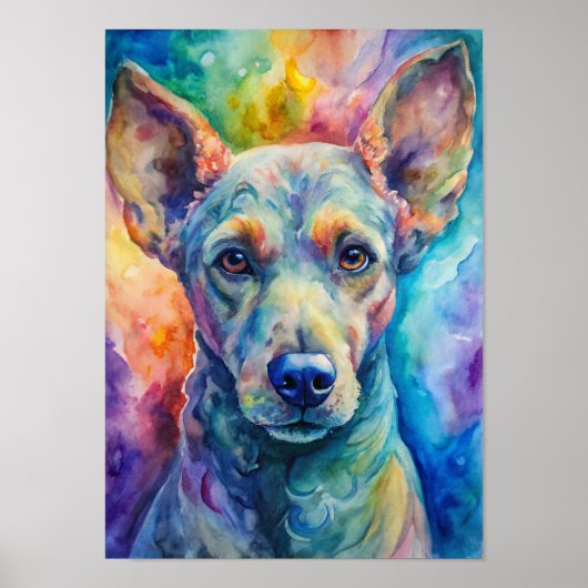 Waterverf Paint Dog Poster (Voorkant)