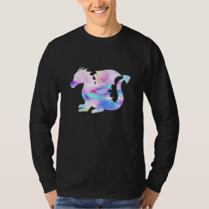 Waterverf Paint Dragon Zodiac Fantasy Mythical Cr T-shirt