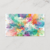 Waterverf Paint Explosion Regenboog Gekleurd Visitekaartje (Achterkant)