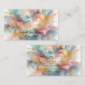 Waterverf Paint Explosion Roze Goud Blauw Visitekaartje (Voorkant / Achterkant)