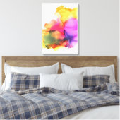Waterverf Paint Modern Boho Wall Art Canvas Afdruk (Insitu (Slaapkamer))