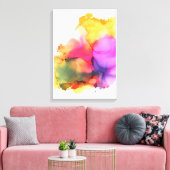 Waterverf Paint Modern Boho Wall Art Canvas Afdruk (Insitu (Woonkamer))