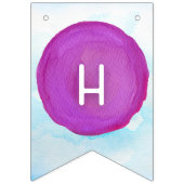 Waterverf Paint Palet Verjaardagsbanner Vlaggetjes (Tweede vlag)