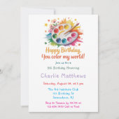 Waterverf Paint Palette Art Verjaardagsfeest Kaart (Voorkant)