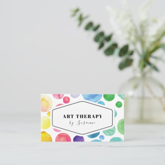 Waterverf Paint Polka Dot Art Therapy Therapeut Visitekaartje (Staand voorkant)