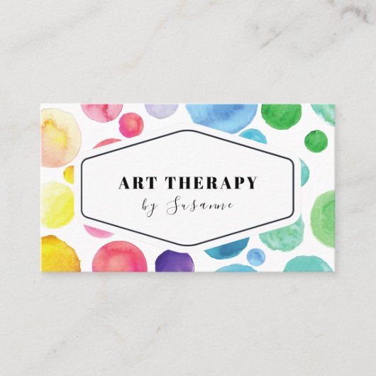 Waterverf Paint Polka Dot Art Therapy Therapeut Visitekaartje (Voorkant)