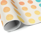 Waterverf Paint Polka Dots regenboogcirkelivoor Cadeaupapier (Rol Hoek)