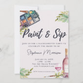 Waterverf Paint & Sip Art Bachelorette Party Kaart (Voorkant)