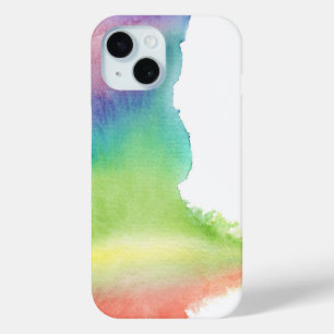 Waterverf Paint Spill Rainbow Abstract iPhone 15 Case