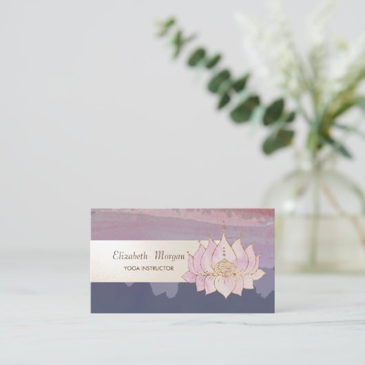 Waterverf Paint Splash, Stripe, Cool Lotus Visitekaartje (Staand voorkant)