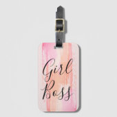Waterverf Paint Strokes Boss Lady gepersonaliseerd Bagagelabel (Voorkant (verticaal))