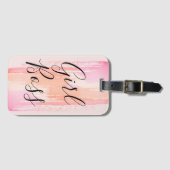 Waterverf Paint Strokes Boss Lady gepersonaliseerd Bagagelabel (Voorkant (horizontaal))