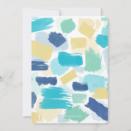 Waterverf Paint Strokes Verjaardagsfeest Kaart (Achterkant)