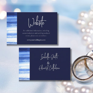 Waterverf Paint Wash Wedding Website legant marine Informatiekaartje