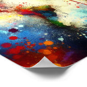 Waterverf Paint Wereldkaart Poster (Hoek)
