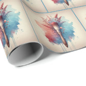 Waterverf Paintbrush and Flowers Cadeaupapier (Rol Hoek)