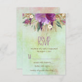 Waterverf Painted Flower Wedding RSVP (Voorkant / Achterkant)