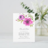 Waterverf Painted Flowers Romantisch Save the Date Aankondigingskaart (Staand voorkant)