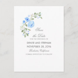 Waterverf Painted Flowers Romantisch Save the Date Aankondigingskaart