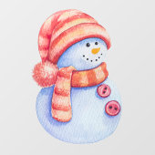Waterverf Painted Winter Snowman Business Raamsticker (Vel)