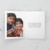 Waterverf Paisley Indian Wedding Photo Bedankkaart (Binnen)