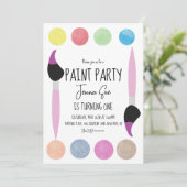 Waterverf palet eerste verjaardag verf kaart (Staand voorkant)