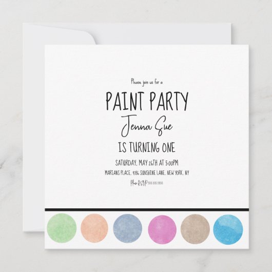 Waterverf palet schilderpartij bedankkaart (Voorkant)