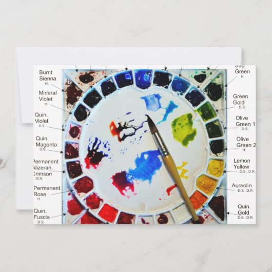 Waterverf paletkaarten - voor artistieke zielen kaart (Voorkant)