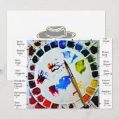 Waterverf paletkaarten - voor artistieke zielen kaart (Voorkant / Achterkant)