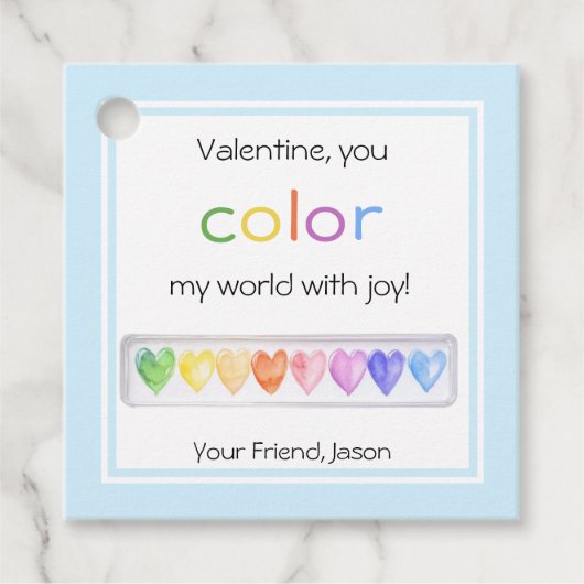 Waterverf Palette Valentijnsdag Label (Voorkant)