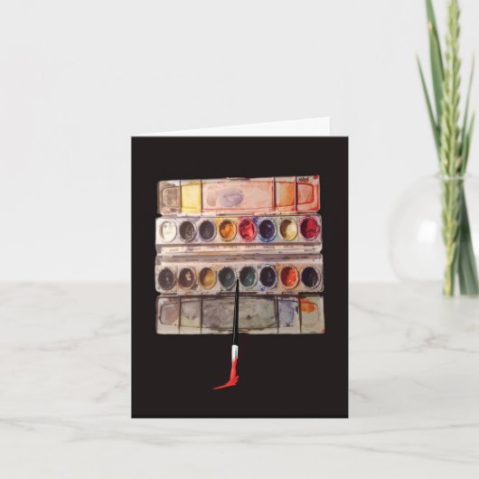 Waterverf Palette verjaardagskaart Kaart (Voorkant)