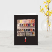 Waterverf Palette verjaardagskaart Kaart (Gele Bloem)