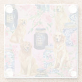 Waterverf Palm Beach Golden Retrievers Ginger Jar Glazen Onderzetter (Achterkant)