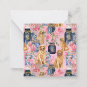 Waterverf Palm Beach Golden Retrievers Ginger Jar Notitiekaartje (Achterkant)