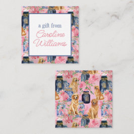 Waterverf Palm Beach Golden Retrievers Ginger Jar Notitiekaartje