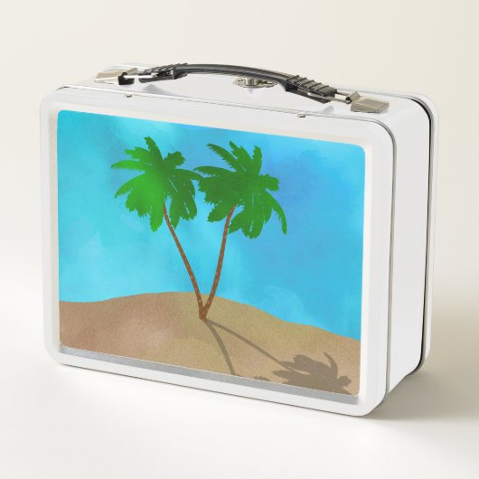 Waterverf Palm Beach Scene Collage (Achterkant)